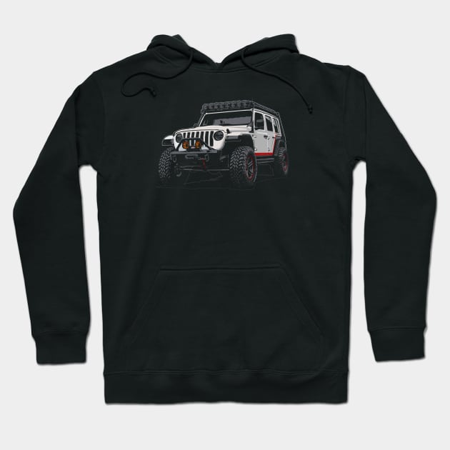 Jeep Wrangler White Jeep Wrangler Hoodie TeePublic